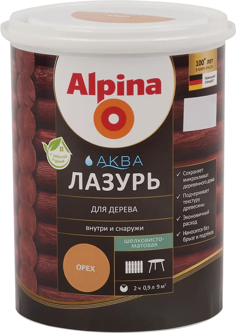 

Лазурь Alpina акриловая орех 0.9 л