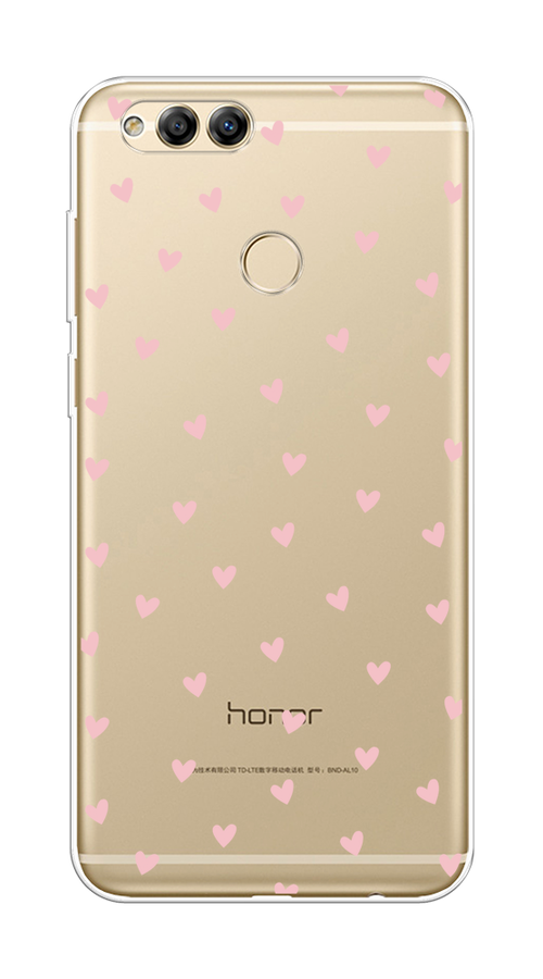 

Чехол на Honor 7X 2017 "Розовые сердечки паттерн", Розовый;прозрачный, 63750-1