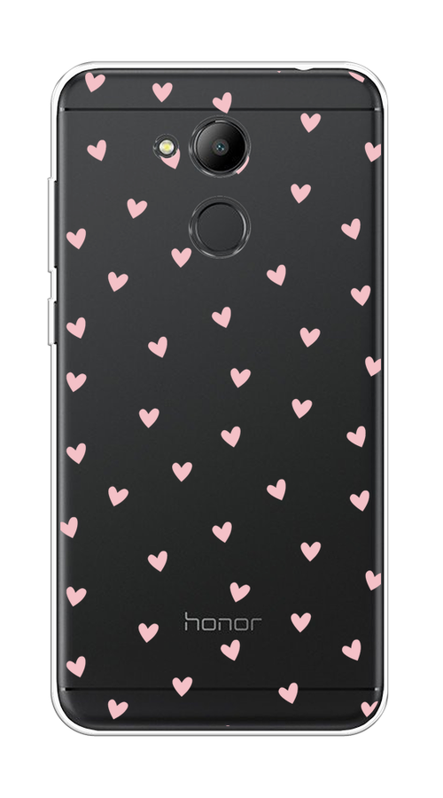

Чехол на Honor 6C Pro "Розовые сердечки паттерн", Розовый;прозрачный, 63850-1