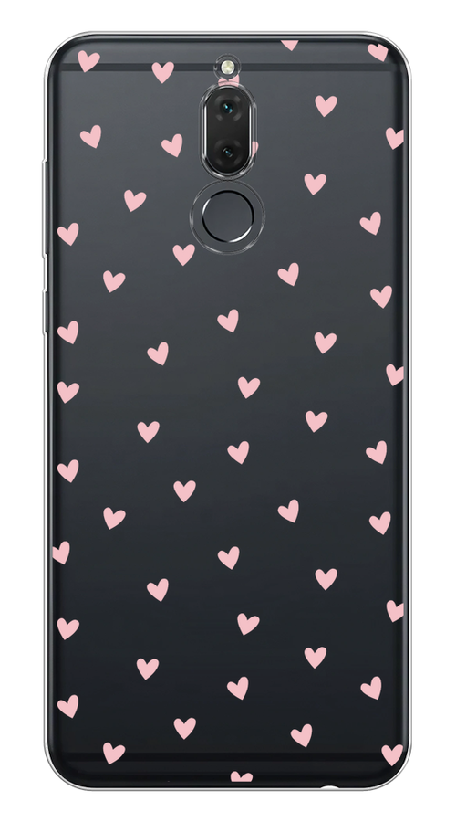 

Чехол на Huawei Nova 2i/Mate 10 Lite "Розовые сердечки паттерн", Розовый;прозрачный, 64150-1
