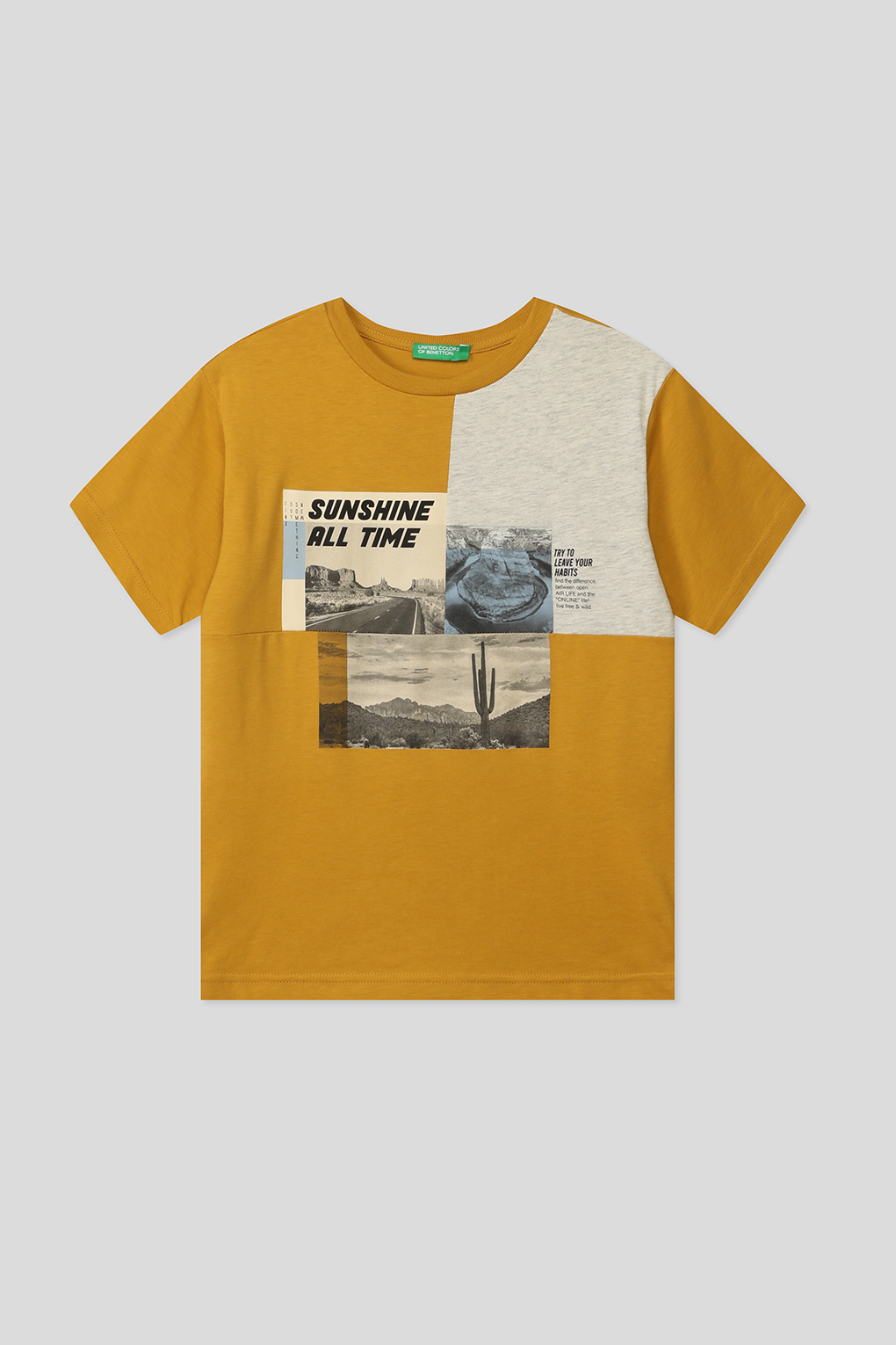 

Футболка детская Benetton 3I1XC10HN, горчичный, 122, Желтый, 3I1XC10HN