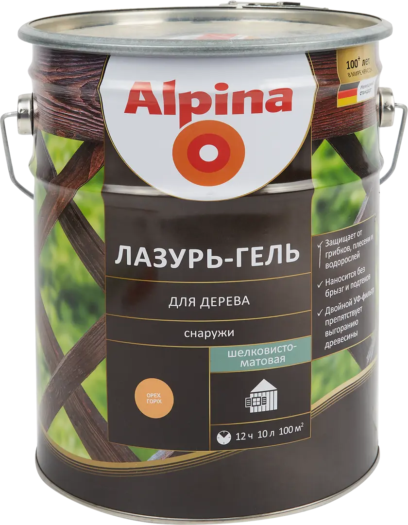 

Лазурь-гель для дерева Alpina орех 10 л