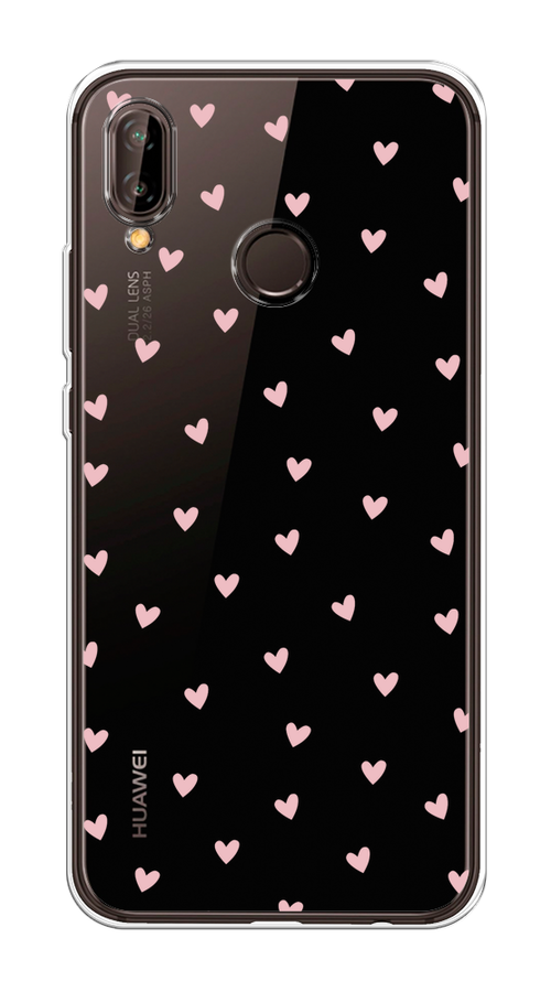 

Чехол на Huawei Nova 3 "Розовые сердечки паттерн", Розовый;прозрачный, 66150-1
