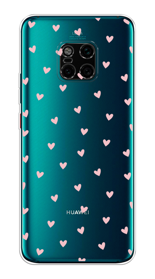 

Чехол на Huawei Mate 20 Pro "Розовые сердечки паттерн", Розовый;прозрачный, 67050-1