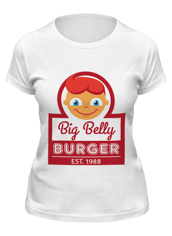 

Футболка женская Printio Big belly burger белая S, Белый, Big belly burger