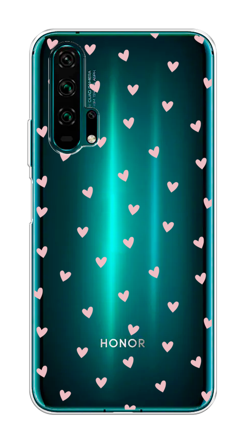 

Чехол на Honor 20 Pro "Розовые сердечки паттерн", Розовый;прозрачный, 69350-1