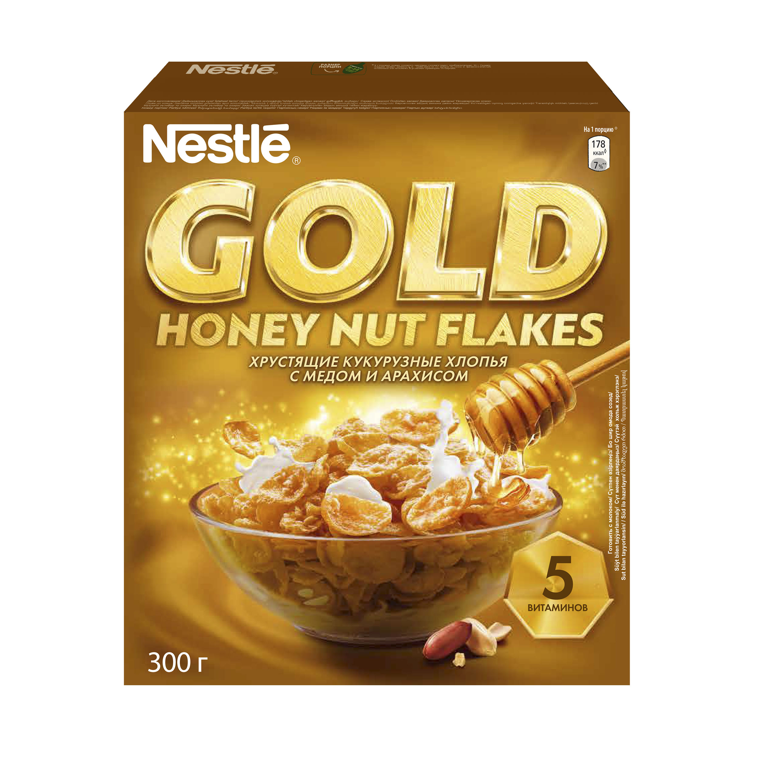 фото Готовый завтрак gold honey nut flakes 300 г