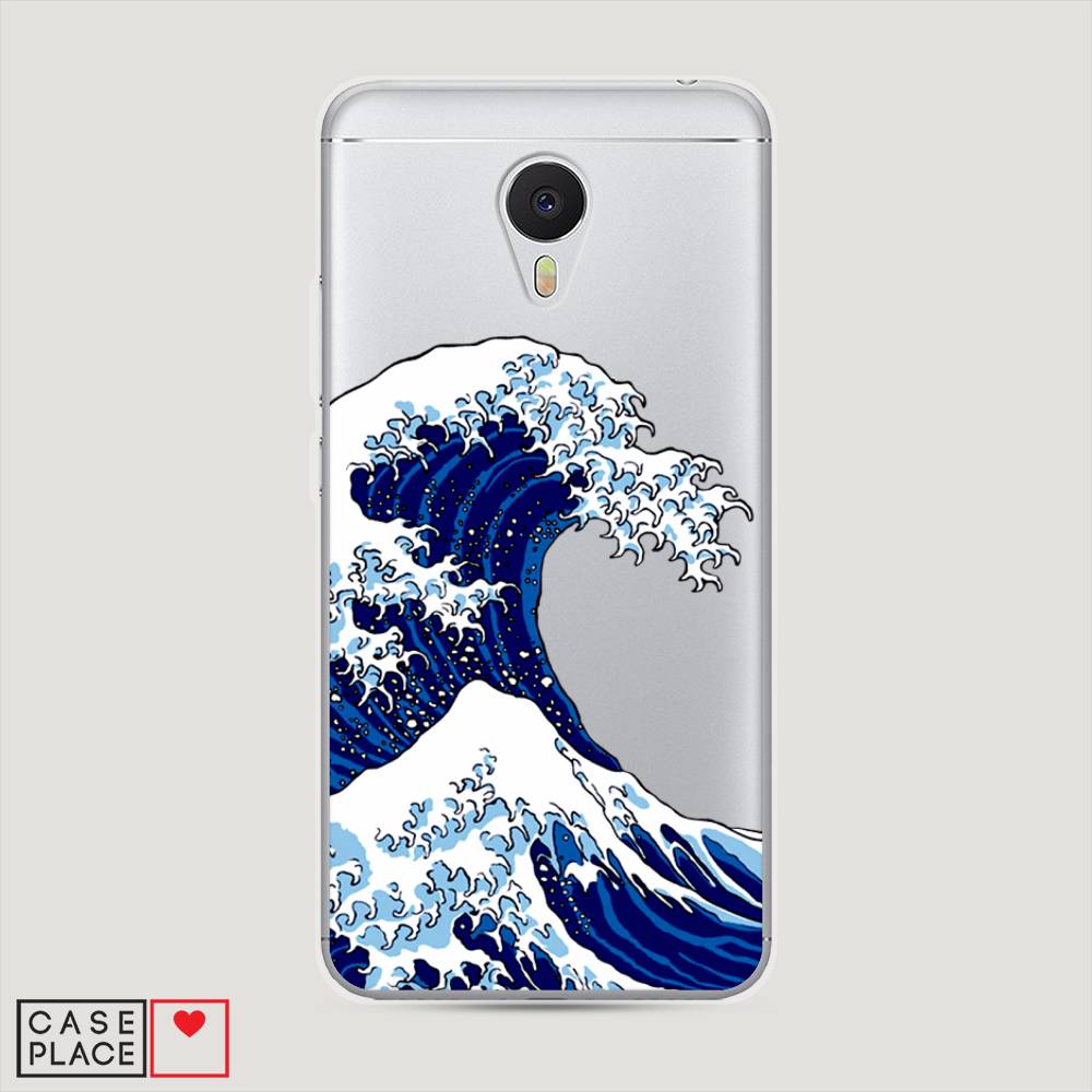 

Чехол Awog на Meizu M3 "Волна в Канагаве", Синий;белый, 70350-4