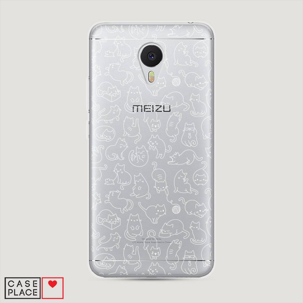 

Чехол Awog на Meizu M3 "Шкодливые котики", Черный;белый;серый, 70350-2
