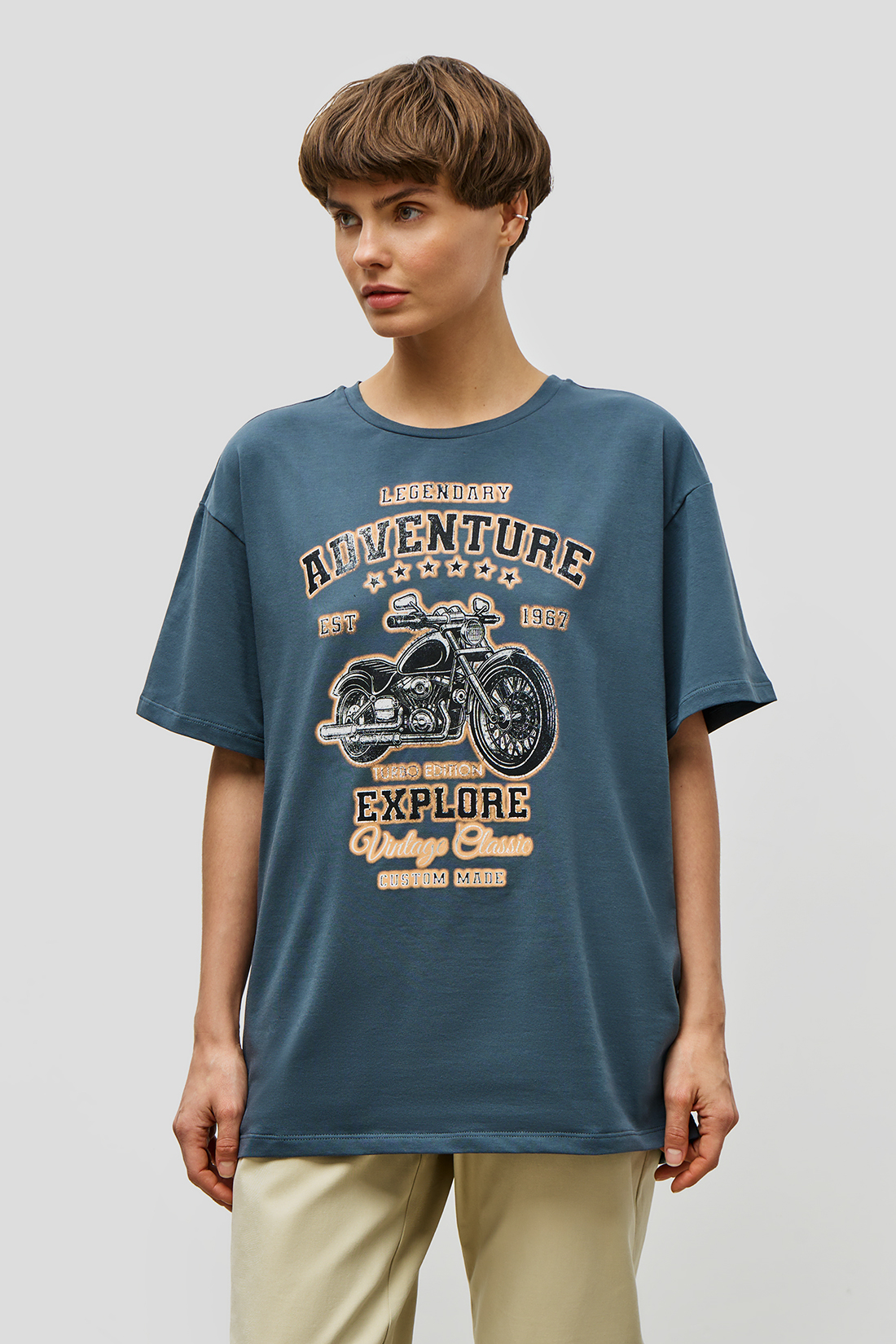 

Футболка женская Baon B2323115 синяя 2XL, Синий, B2323115