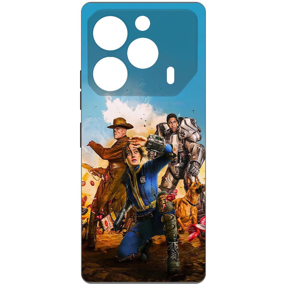 

Чехол-накладка Krutoff Soft Case Фоллаут (Fallout) - Люси, Гуль и Аарон для TECNO Pova 6