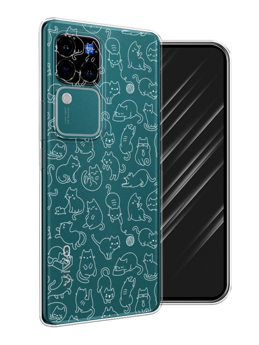 

Чехол Awog на Vivo V30 Pro/S18 Pro "Шкодливые котики", Прозрачный;бежевый, 269950-1