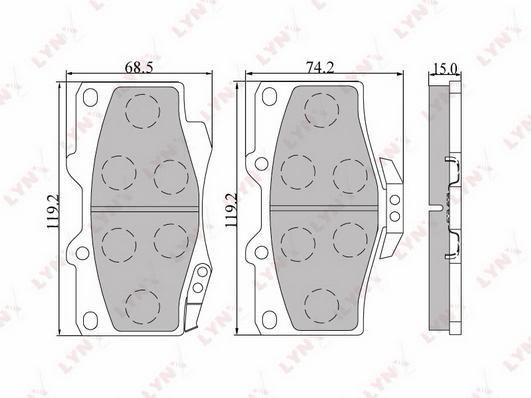 

Тормозные колодки LYNXauto передние дисковые BD7501