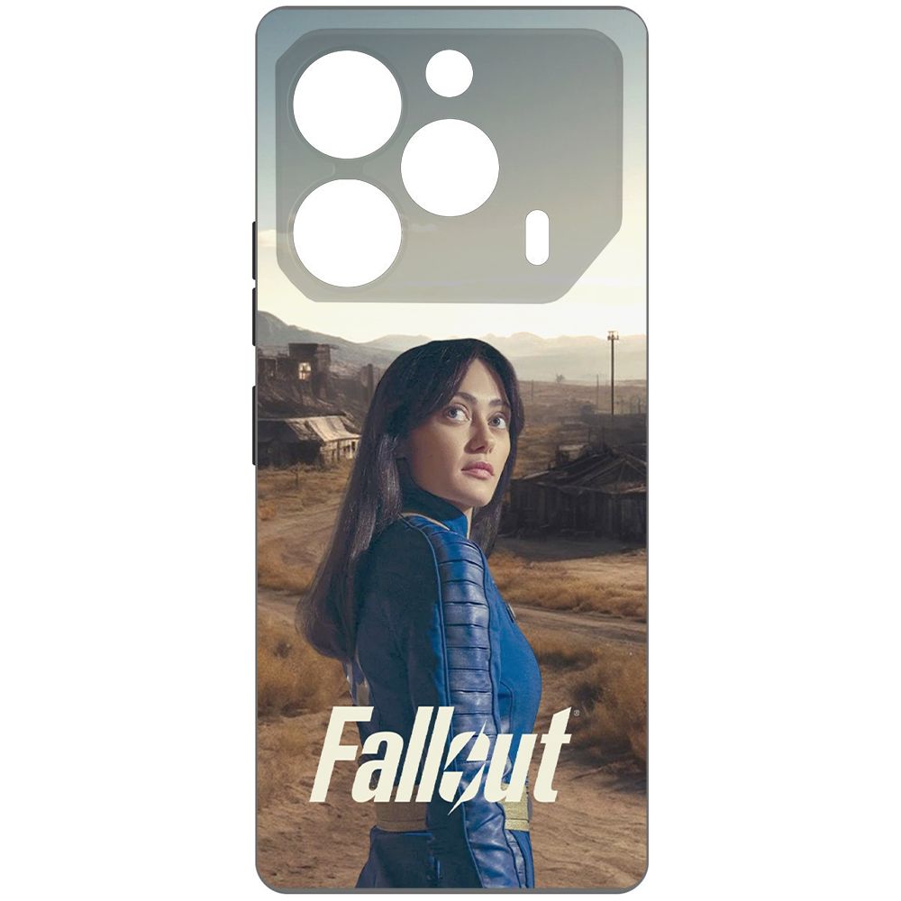 

Чехол-накладка Krutoff Soft Case Фоллаут (Fallout) - Люси в пустошах для TECNO Pova 6 Pro, Черный