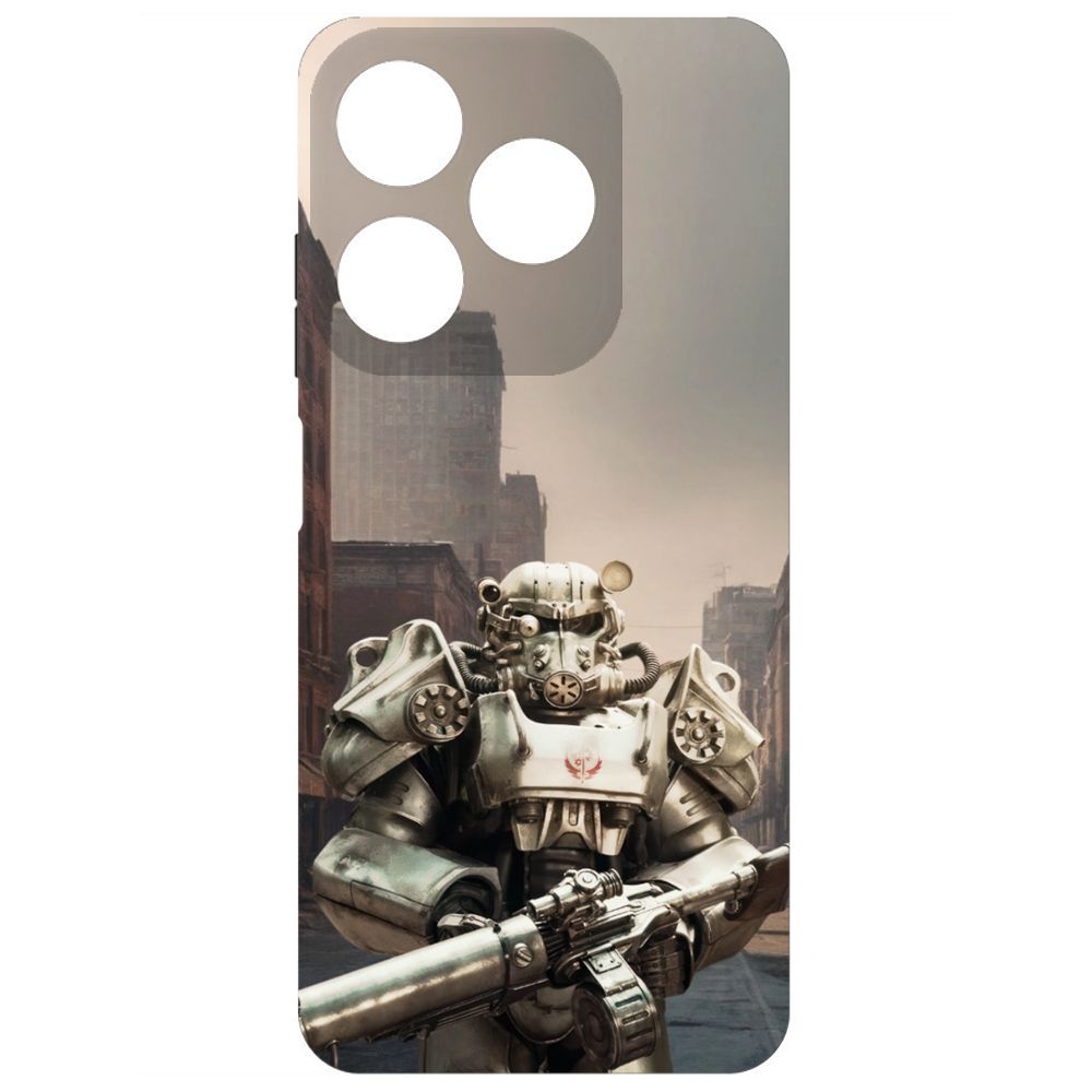 

Чехол-накладка Krutoff Soft Case Фоллаут (Fallout) - Рыцарь Братства для TECNO Spark 10
