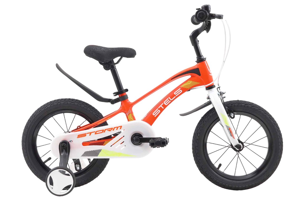 Велосипед детский Stels 14 Storm KR Z010 2023 года оранжевый stels звонок клаксон рыбка оранжевый