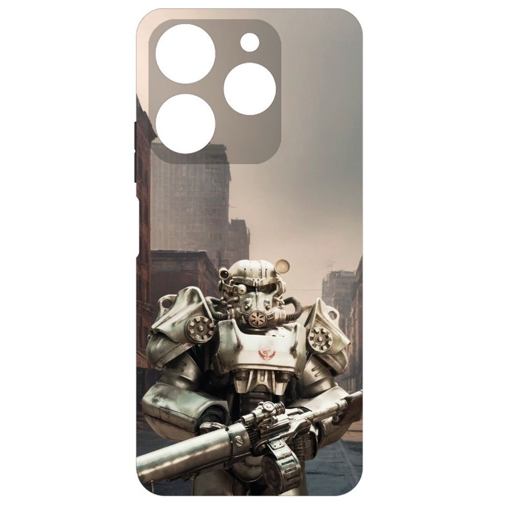 

Чехол-накладка Krutoff Soft Case Фоллаут (Fallout) -Рыцарь Братства для TECNO Spark 10 Pro, Черный