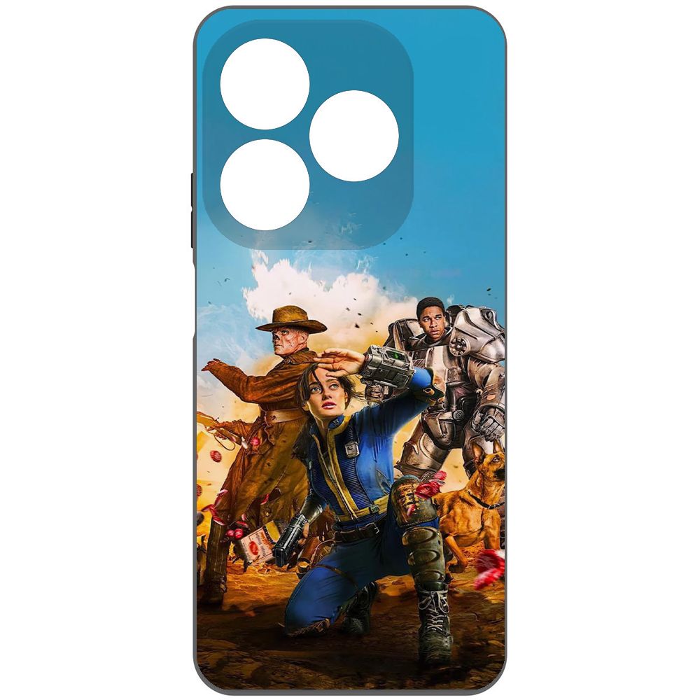 

Чехол-накладка Krutoff Soft Case Фоллаут (Fallout) - Люси, Гуль и Аарон для TECNO Spark 20