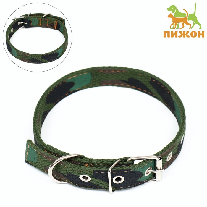 

Ошейник для собак Пижон, камуфляж, брезент, 58 х 2,5 см