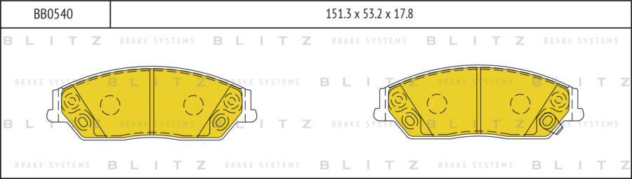 

Тормозные колодки BLITZ дисковые BB0540