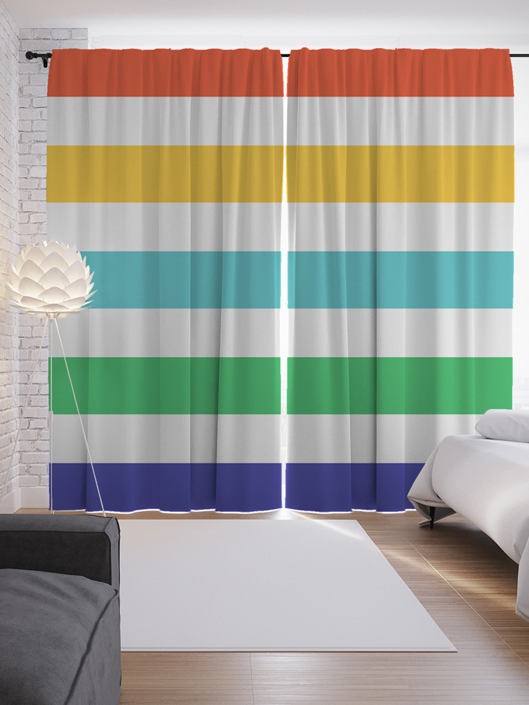 

Шторы с фотопечатью "Полосатый контраст" из сатена, 290х265 см