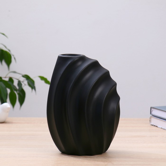 фото Ваза керамика настольная волны 5,5х16х23 см d горлышка 3,5 см, микс nobrand