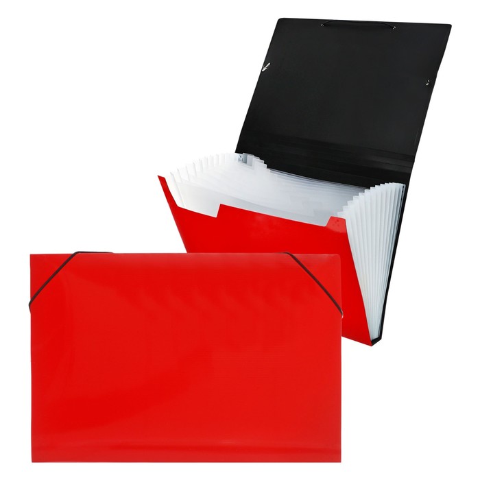 

Папка картотека Calligrata DeLuxe 13 отдел A4 пластик 1,0мм красный