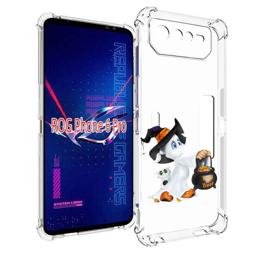 

Чехол MyPads Маленький призрак для Asus ROG Phone 6 Pro, Прозрачный, Tocco