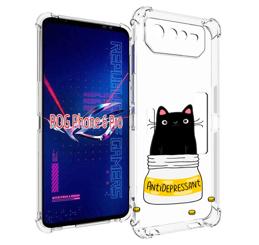 

Чехол MyPads Антидеприсан для Asus ROG Phone 6 Pro, Прозрачный, Tocco