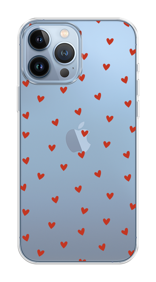 

Чехол Homey на Apple iPhone 13 Pro Max "Red hearts", Красный;прозрачный, 14450-1