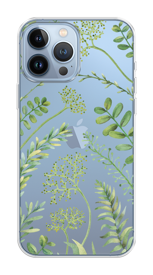 

Чехол Homey на Apple iPhone 13 Pro Max "Green Leaves", Зеленый;прозрачный, 14450-1