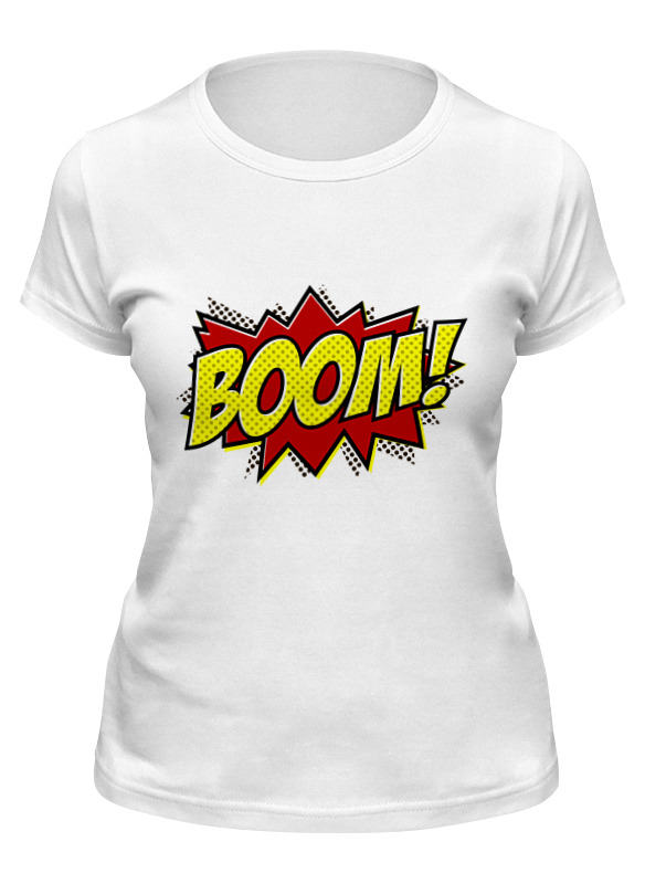 

Футболка женская Printio Boom! белая L, Белый, Boom!