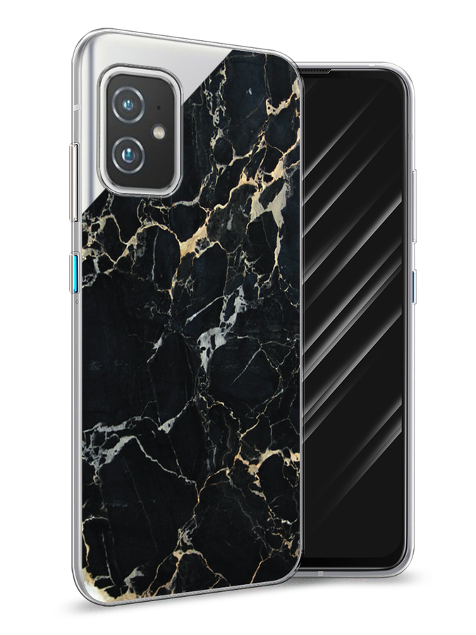 

Чехол Awog на Asus ZenFone 8 "Черный мрамор уголок", Черный;золотистый, 44450-3