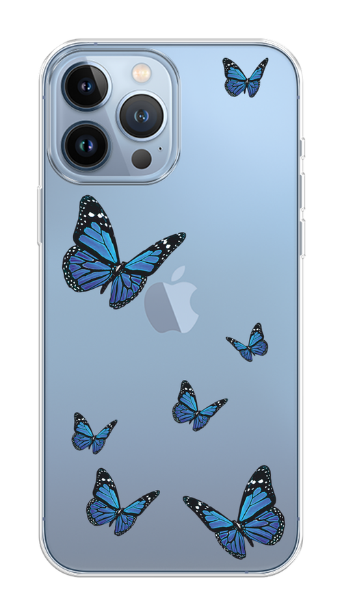 

Чехол Homey на Apple iPhone 13 Pro Max "Blue butterflies", Синий;черный, 14450-1