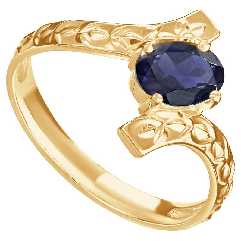 

Кольцо из серебра с натуральным иолитом LAZURIT-ONLINE 8335YG р.19, 8335YG