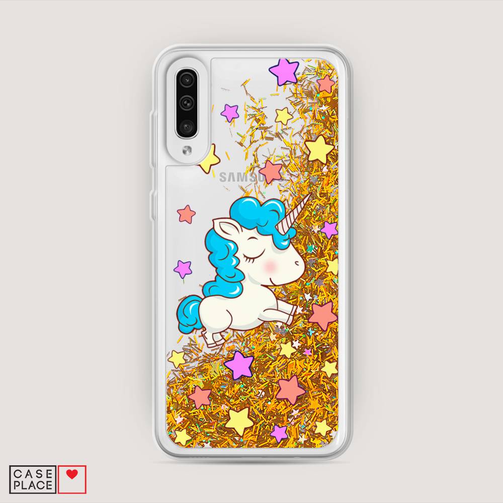 

Жидкий чехол с блестками "Звездный единорог" на Samsung Galaxy A30s, 28890-1