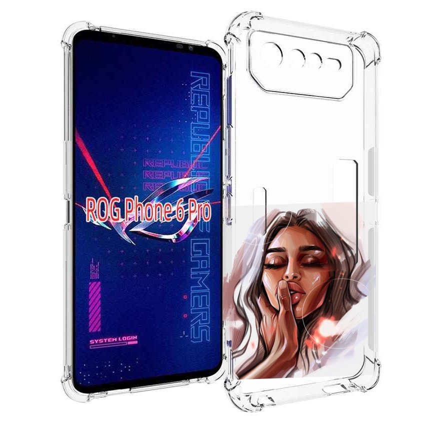 

Чехол MyPads Большие-губы женский для Asus ROG Phone 6 Pro, Прозрачный, Tocco