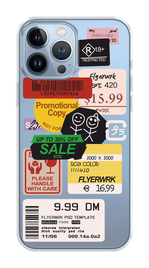 

Чехол Homey на Apple iPhone 13 Pro Max "Коллаж из наклеек", Красный;желтый;зеленый;белый, 14450-1