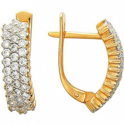 

Серьги из красного золота с фианитом Эстет 01С115486, 01С115486