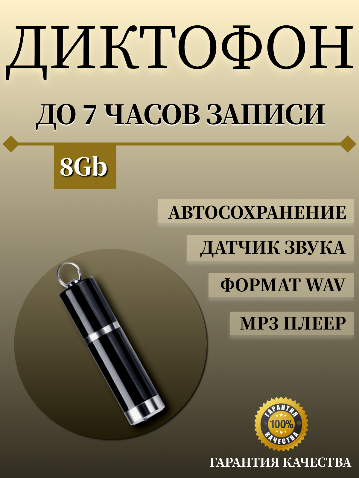 

Цифровой диктофон NoBrand SPC-88 8 Гб Silver, SPC-88