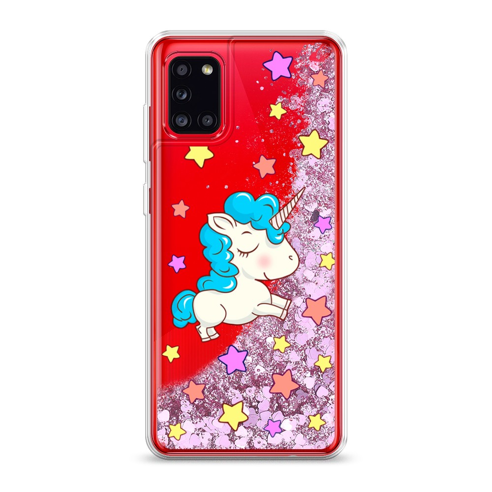 

Жидкий чехол с блестками "Звездный единорог" на Samsung Galaxy A31