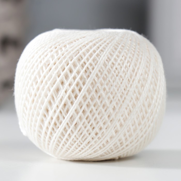 

Нитки вязальные "Ирис" 150м/25гр 100% мерсеризованный хлопок цвет 0102, Белый