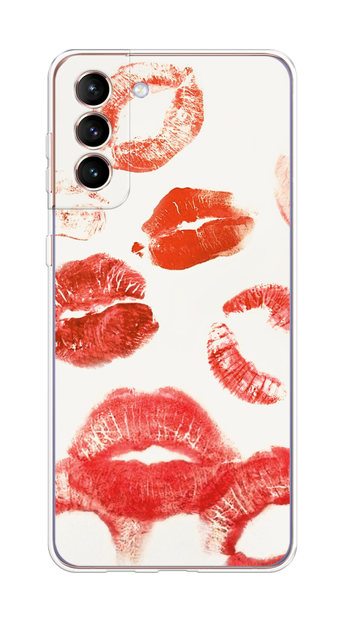 

Чехол на Samsung Galaxy S21 Plus "Следы помады", Красный;бордовый;белый, 2102150-1