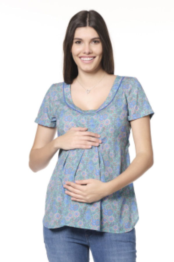 Блуза для беременных женская Busa 1992 зеленая 4 (доставка из-за рубежа)