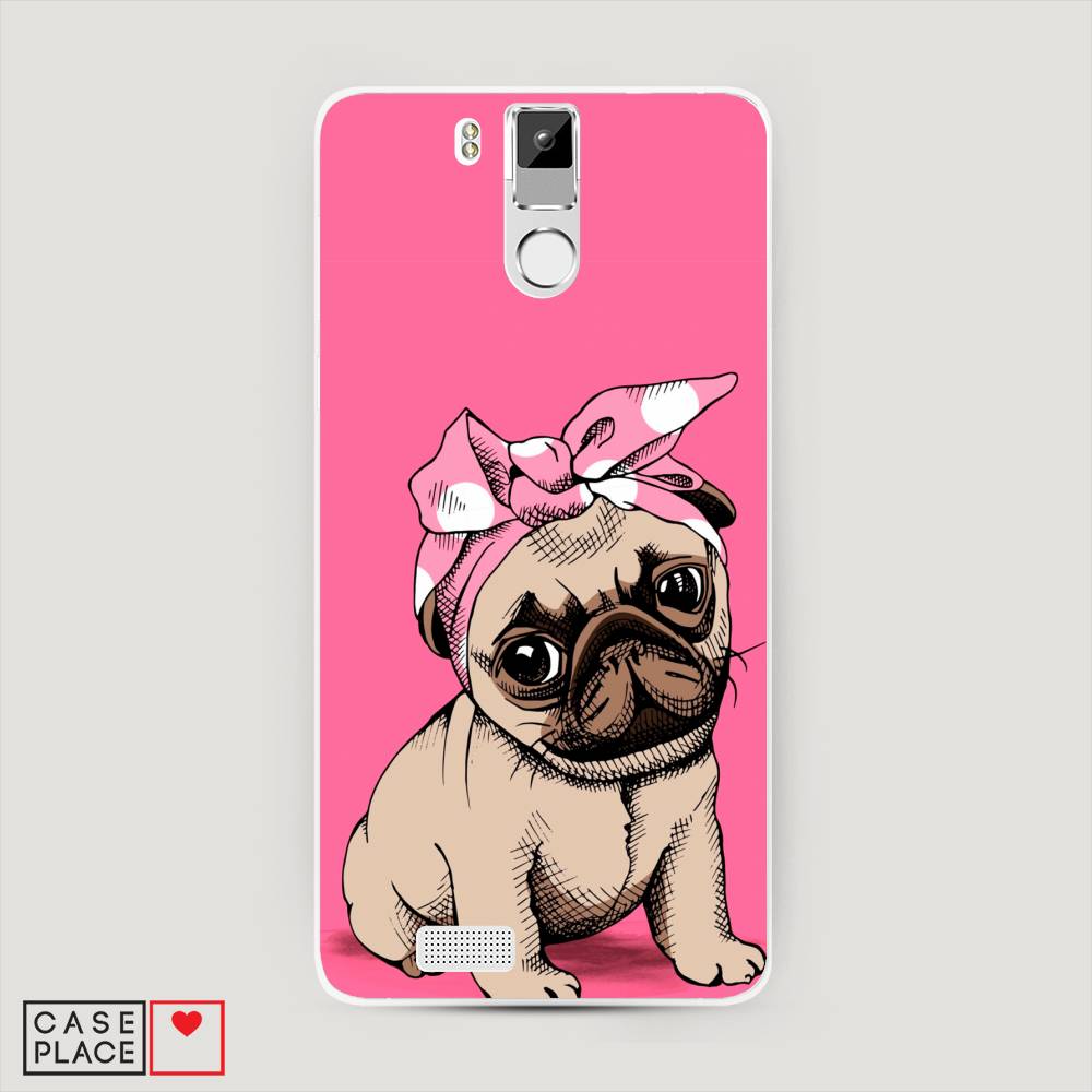 

Чехол Awog на Oukitel K6000 Pro / Оукитель K6000 Pro "Dog Pin-Up", Розовый;бежевый, 230150-2