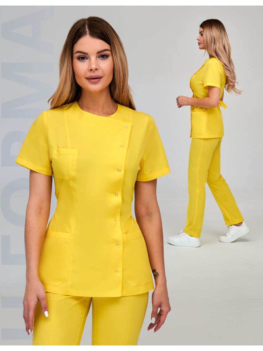 

Костюм медицинский женский U-Forma ЛилияKost03 желтый 2XL, ЛилияKost03