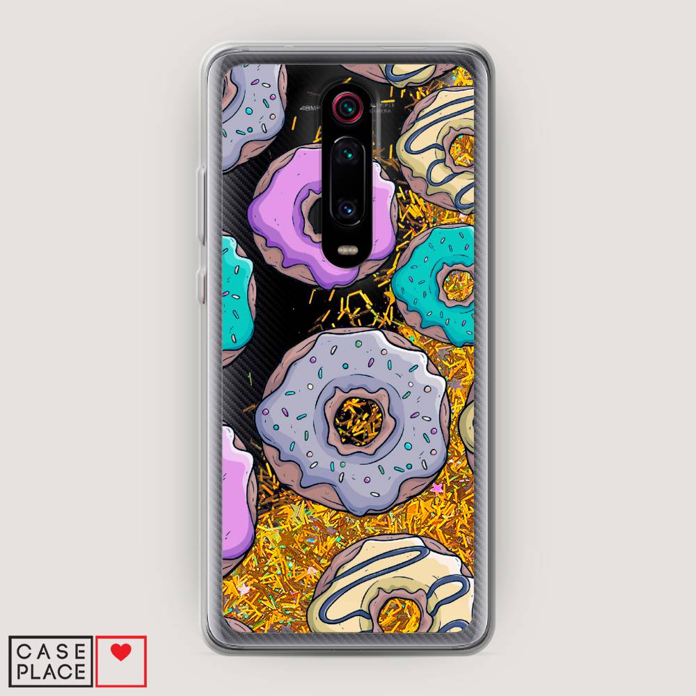 

Жидкий чехол с блестками "Разноцветные пончики в глазури 2" на Xiaomi Redmi K20 Pro, 35690-1