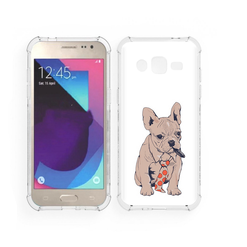 

Чехол MyPads Tocco для Samsung Galaxy J2 бульдог с сигарой (PT226924.572.250), Прозрачный, Tocco