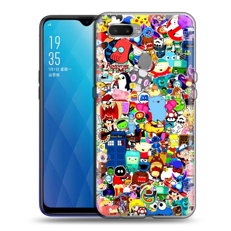 

Дизайнерский силиконовый чехол для OPPO AX7 / OPPO A5s / OPPO A12 Яркие стикеры