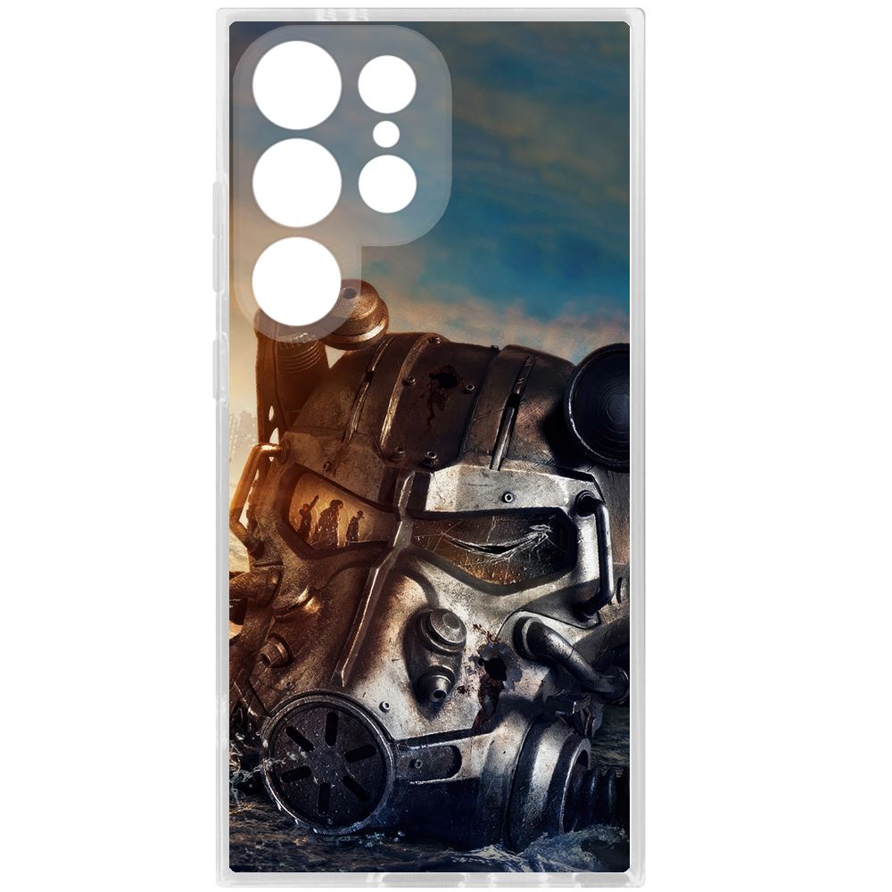 

Чехол-накладка Krutoff Clear Case Фоллаут - Шлем Т-60 для Samsung Galaxy S24 Ultra, Прозрачный